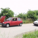 A car break down at the roadside