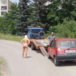 A car break down at the roadside