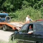 A car break down at the roadside