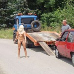 A car break down at the roadside