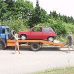 A car break down at the roadside