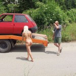 A car break down at the roadside