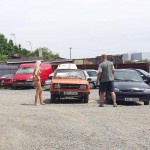 A car break down at the roadside