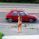 Next to a road in a shop