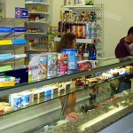 Next to a road in a shop