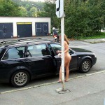 Next to a road in a shop