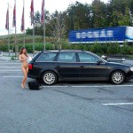 Next to a road in a shop