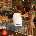 In a cafe cocktail bar downtown