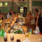 In a cafe cocktail bar downtown