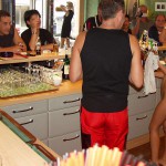 In a cafe cocktail bar downtown