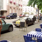 In a cafe cocktail bar downtown