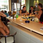 In a cafe cocktail bar downtown