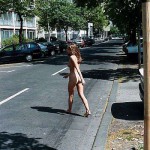 In the middle of a street