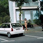 In the middle of a street