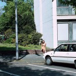 In the middle of a street