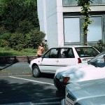 In the middle of a street