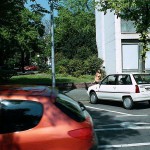 In the middle of a street