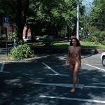 In the middle of a street