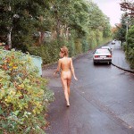 At a railway station in a residential area