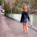 At a railway station in a residential area