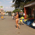 At a bus stop and at a kiosk