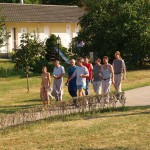 Handing out beers to construction workers