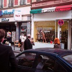 Cleaning the showroom windows