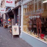 Cleaning the showroom windows