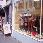 Cleaning the showroom windows