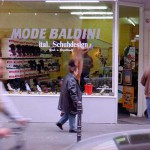 Cleaning the showroom windows