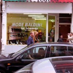 Cleaning the showroom windows