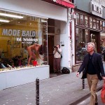 Cleaning the showroom windows