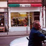 Cleaning the showroom windows