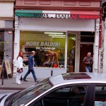 Cleaning the showroom windows