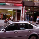 Cleaning the showroom windows