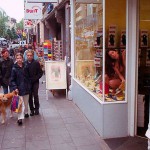 Cleaning the showroom windows