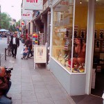 Cleaning the showroom windows