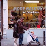 Cleaning the showroom windows