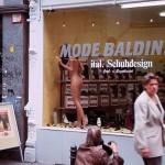 Cleaning the showroom windows