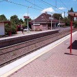 At a train and bus station