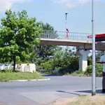 At a train and bus station