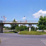 At a train and bus station