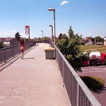 At a train and bus station