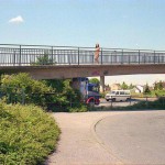 At a train and bus station