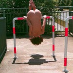 At a train and bus station