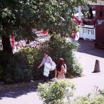 At a train and bus station