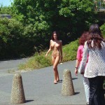 At a train and bus station