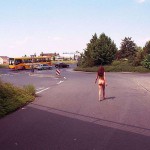 At a train and bus station