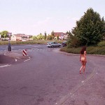 At a train and bus station