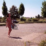 At a train and bus station